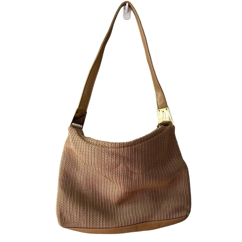 Mondani New York Hobo‎ Crochet Macrame Shoulder Bag in Tan Purse Bag
